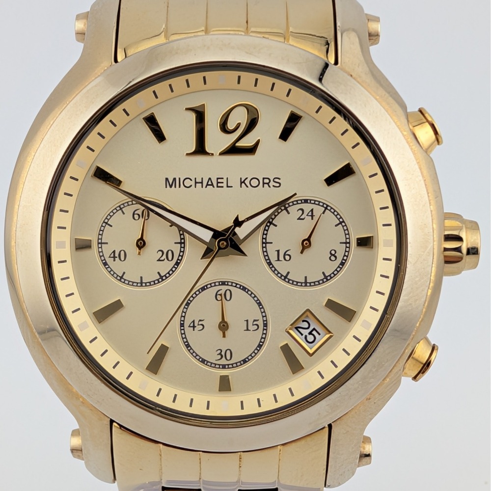 Michael Kors Madison Chronograph MK5172 Gold Tone Date Watch 40mm Women's - Picture 2 of 10